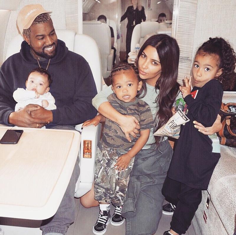 Kanye West with his wife and children Kanye West with his wife and children