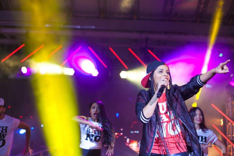 Lilly Singh on the stage Lilly Singh on the stage