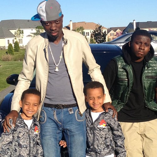 Michael Blackson with children