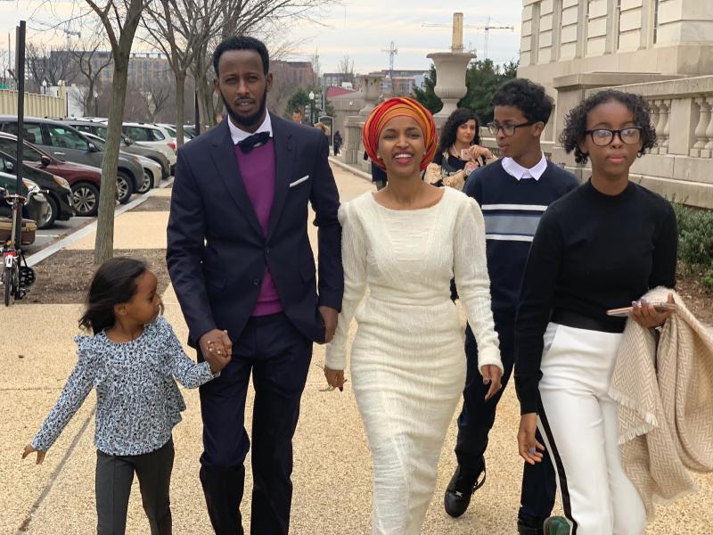 Ilhan Omar with her husband and kid Ilhan Omar with her husband and kid
