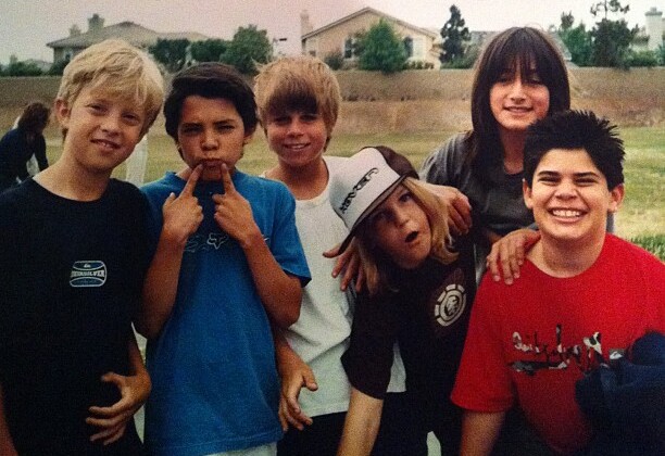 Young Brice Rivera with his friends Young Brice Rivera with his friends