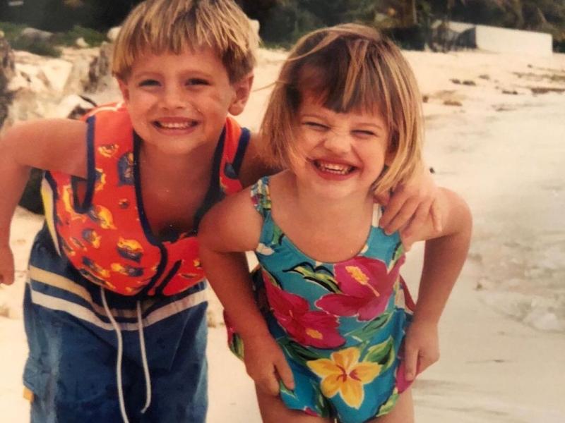 Young Meredith Mickelson with her brother Young Meredith Mickelson with her brother