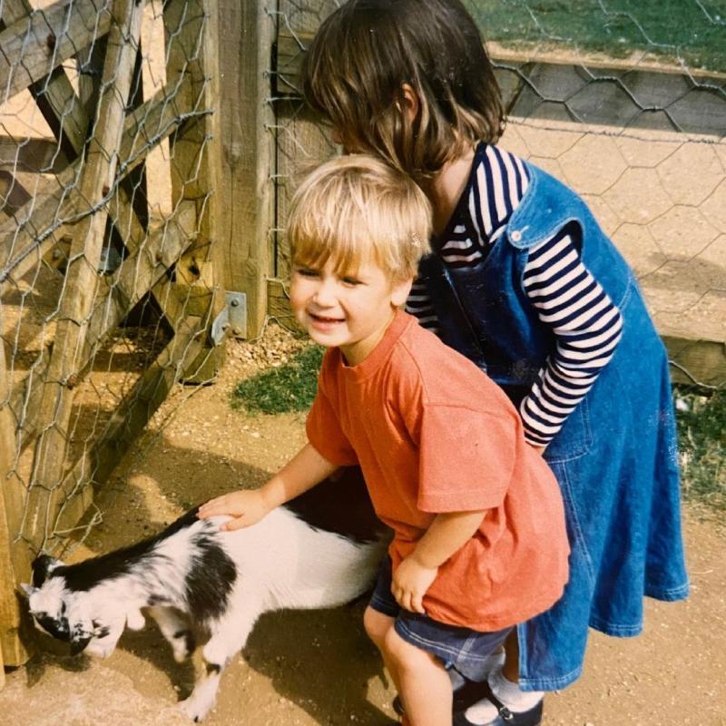 Young Joe Sugg with his sister Young Joe Sugg with his sister