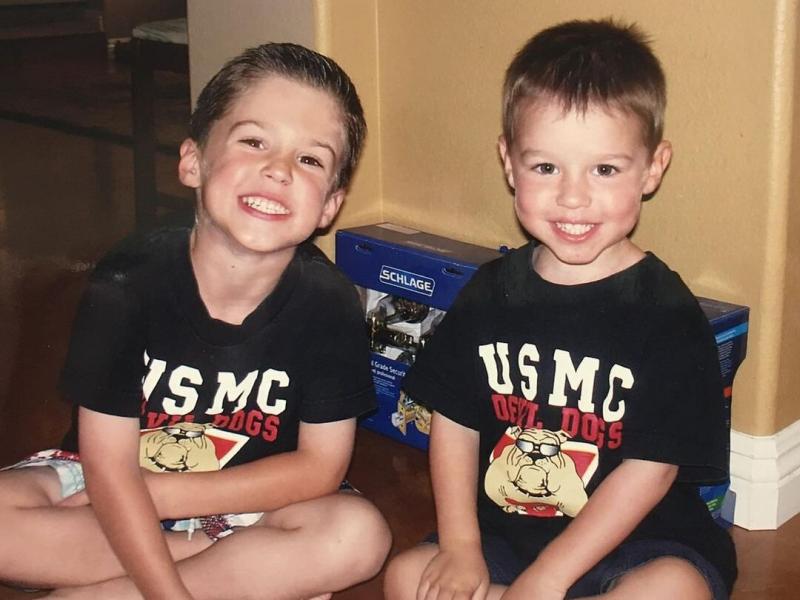 Young Blake Manning (right) with his brother Dylan Young Blake Manning (right) with his brother Dylan
