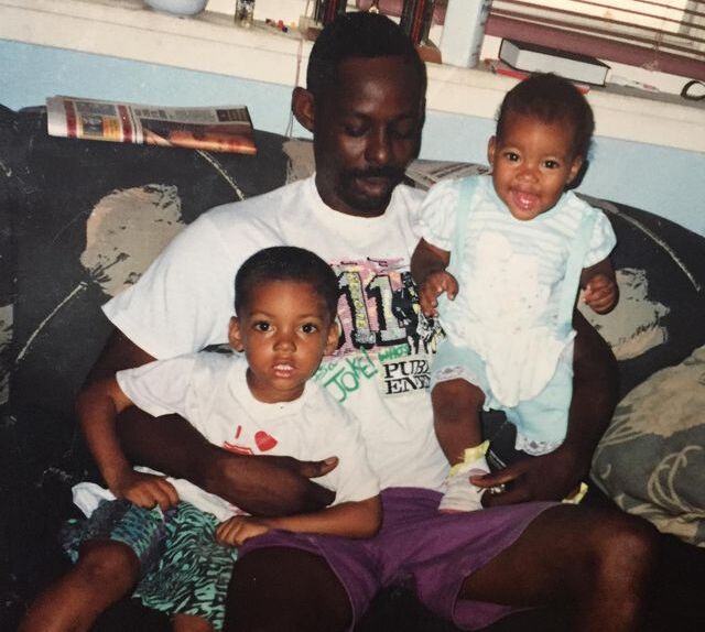 Young Melvin Gregg with his father and sister Young Melvin Gregg with his father and sister