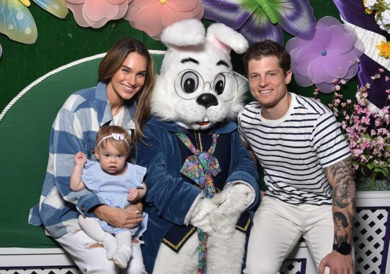 Abbie Herbert and Josh Herbert with their child Abbie Herbert and Josh Herbert with their child