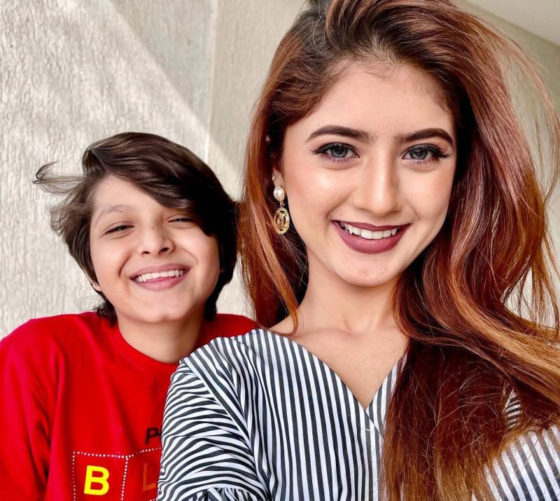 Arishfa Khan with her brother Arishfa Khan with her brother