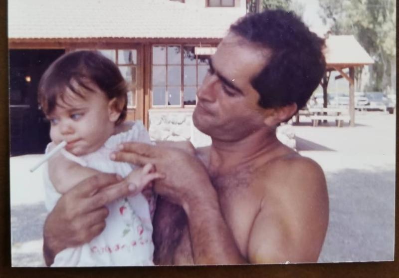 Young Hila Klein with her father Young Hila Klein with her father