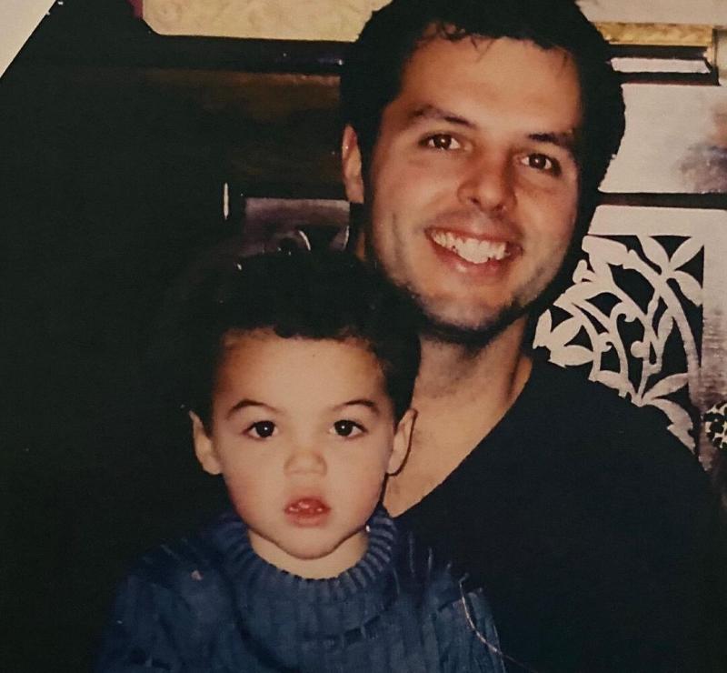 Young Grayson Dolan with his father Young Grayson Dolan with his father