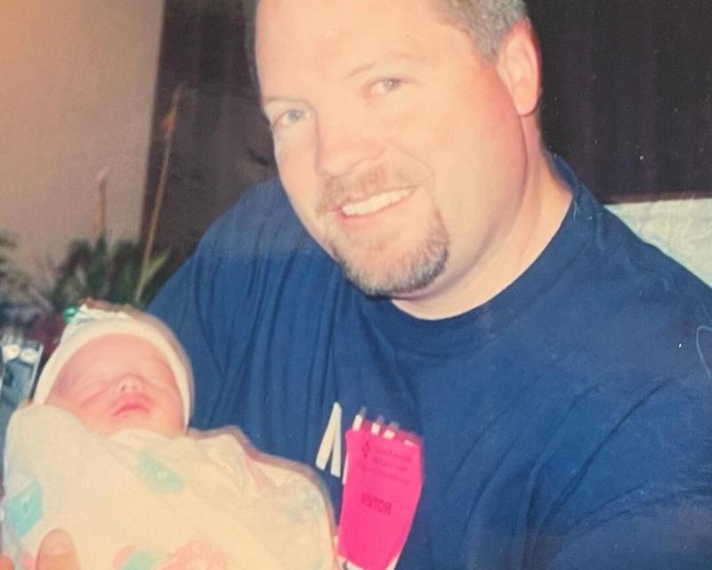 Young Connor Finnerty with his father Young Connor Finnerty with his father