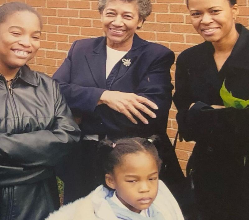 Young Quenlin Blackwell with her family Young Quenlin Blackwell with her family
