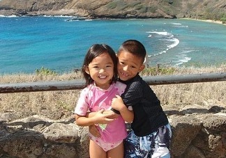 Young Nicole Laeno with her brother Christian Young Nicole Laeno with her brother Christian