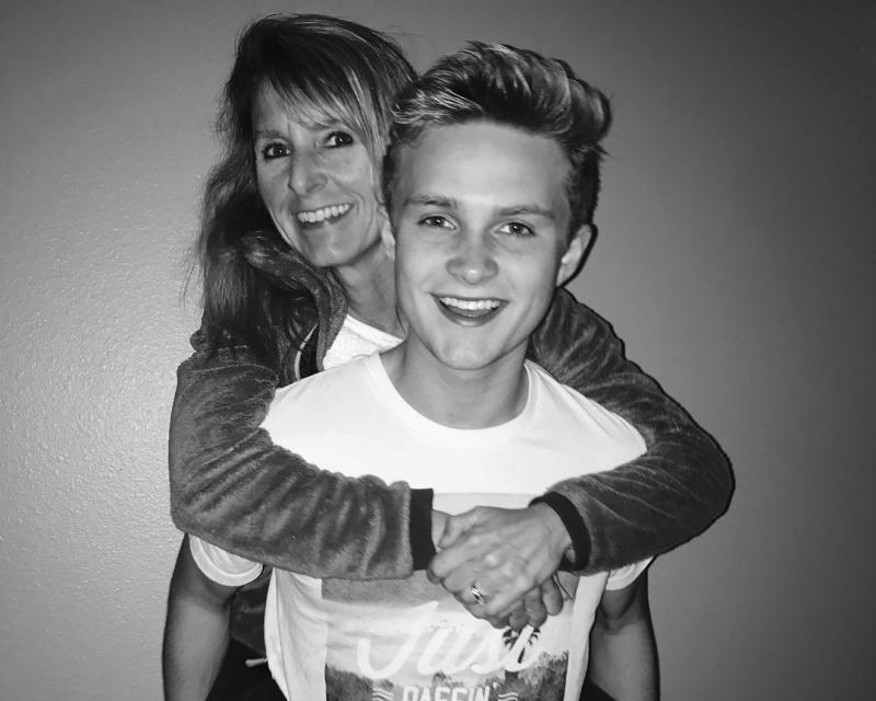 Simon Britton with his mother Simon Britton with his mother