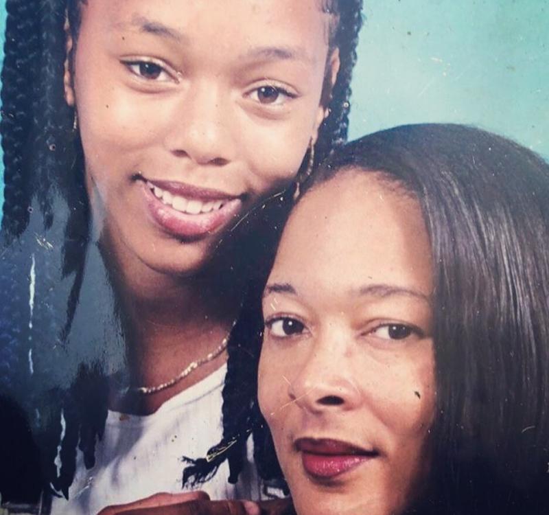 Young Adi Benson with her mother Young Adi Benson with her mother