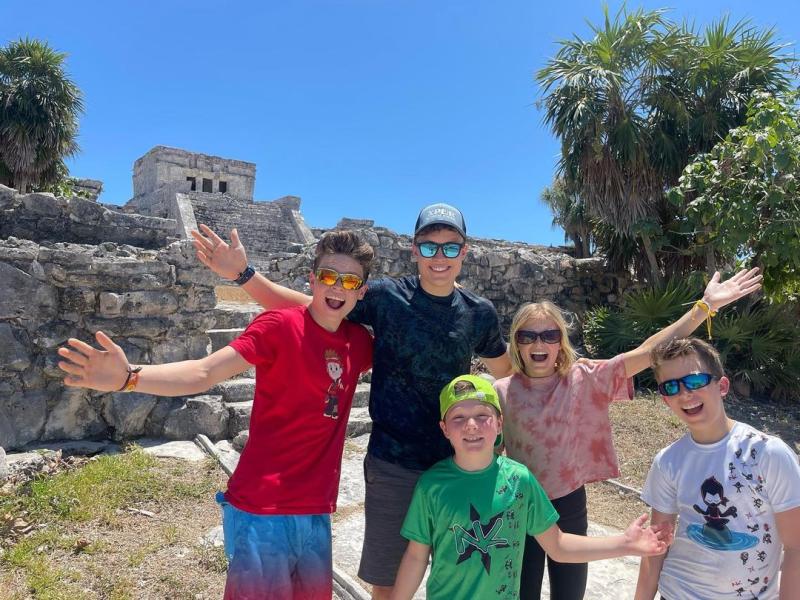 Ashton Myler with his family Ashton Myler with his family