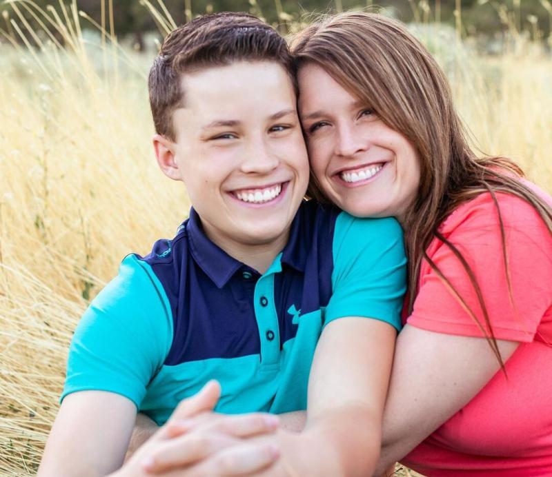 Bryton Myler with his mom Bryton Myler with his mom