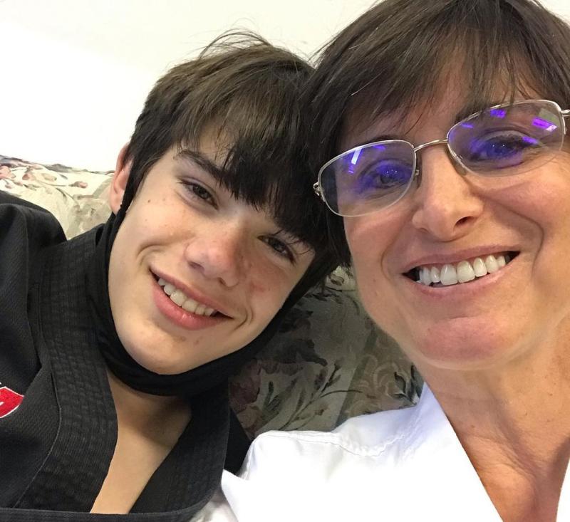 Ethan Fineshriber with his mother Ethan Fineshriber with his mother