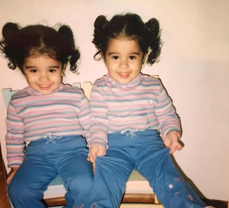 Young Azra Mian with her sister Young Azra Mian with her sister