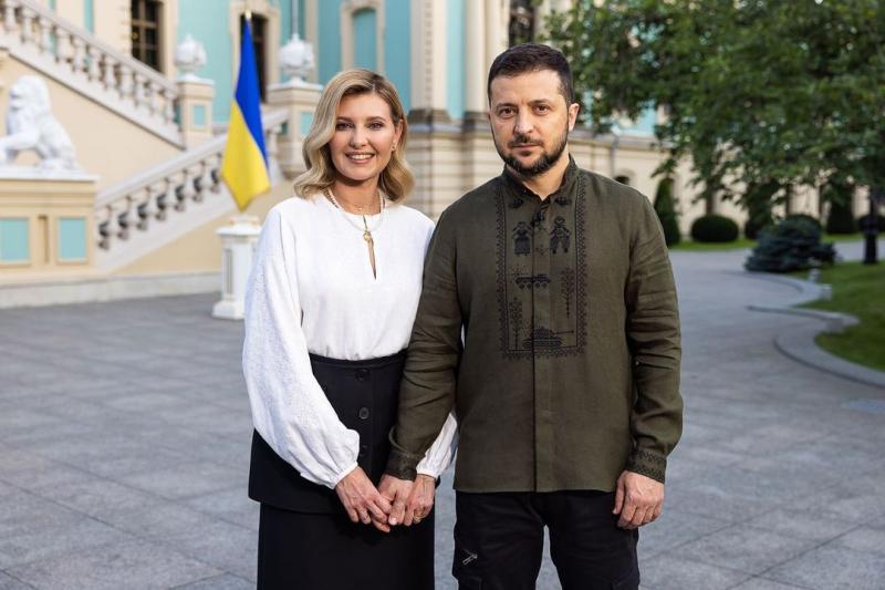 Volodymyr Zelenskyy with Olena Zelenska Volodymyr Zelenskyy with Olena Zelenska