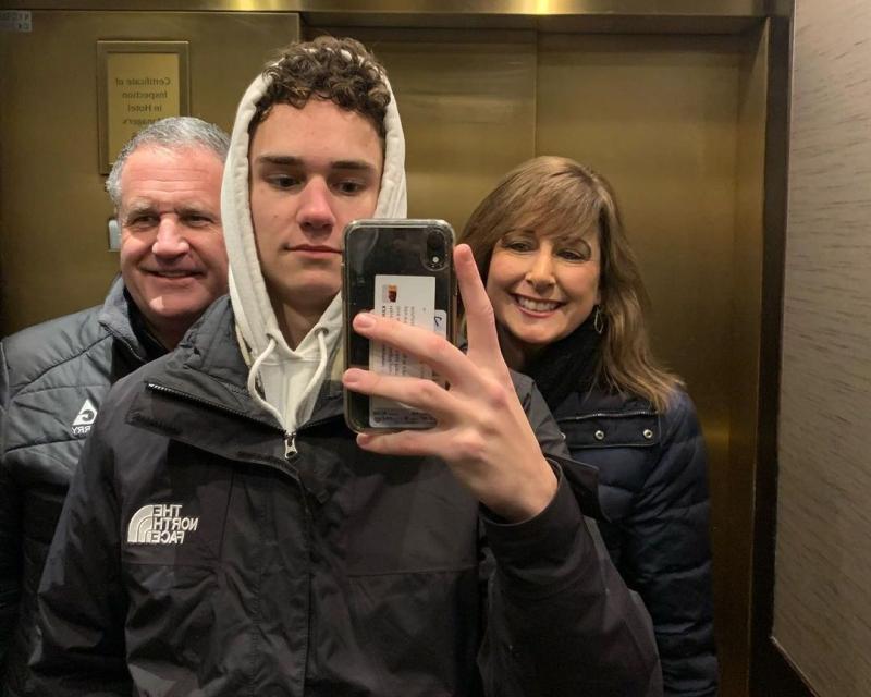 Chase Rutherford with his parents Chase Rutherford with his parents
